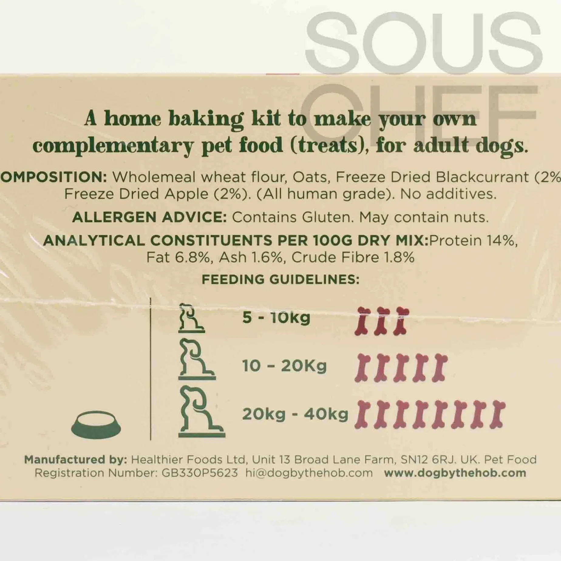 Blackcurrant, Apple & Oat Dog Biscuit Kit, 470g