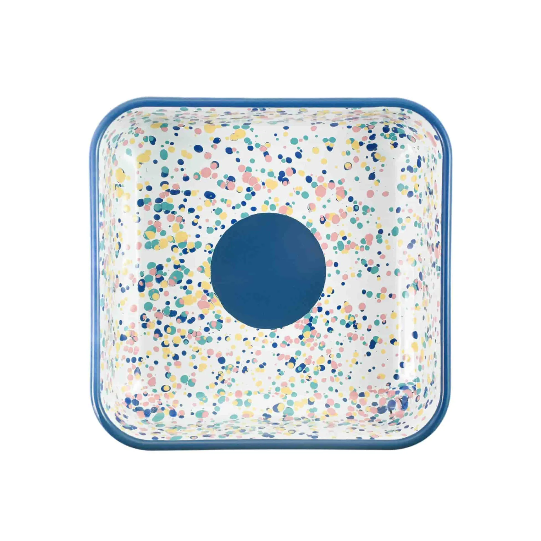 Blue Dot Enamel Square Roasting & Serving Dish, 21cm