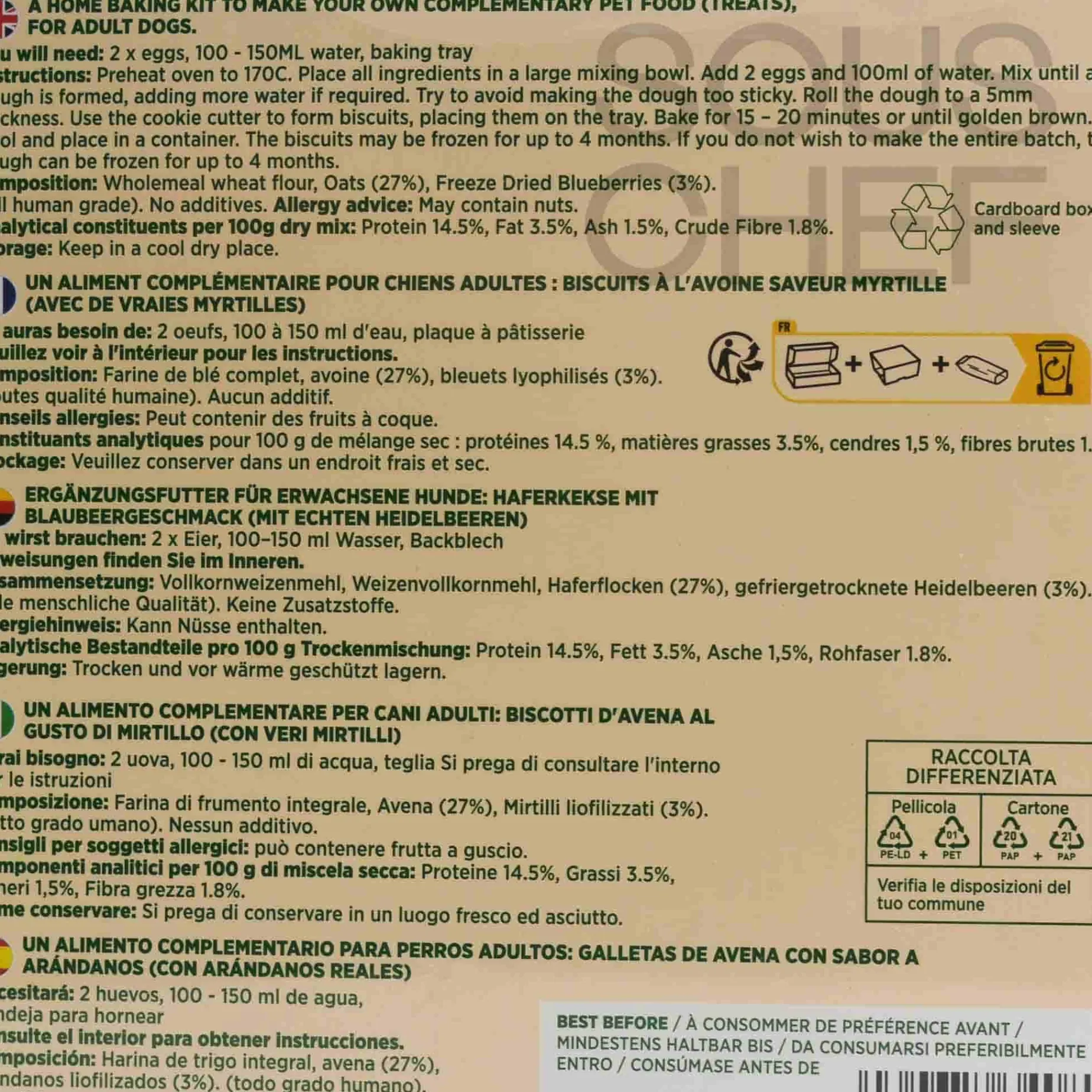 Blueberry & Oat Dog Biscuit Kit, 465g