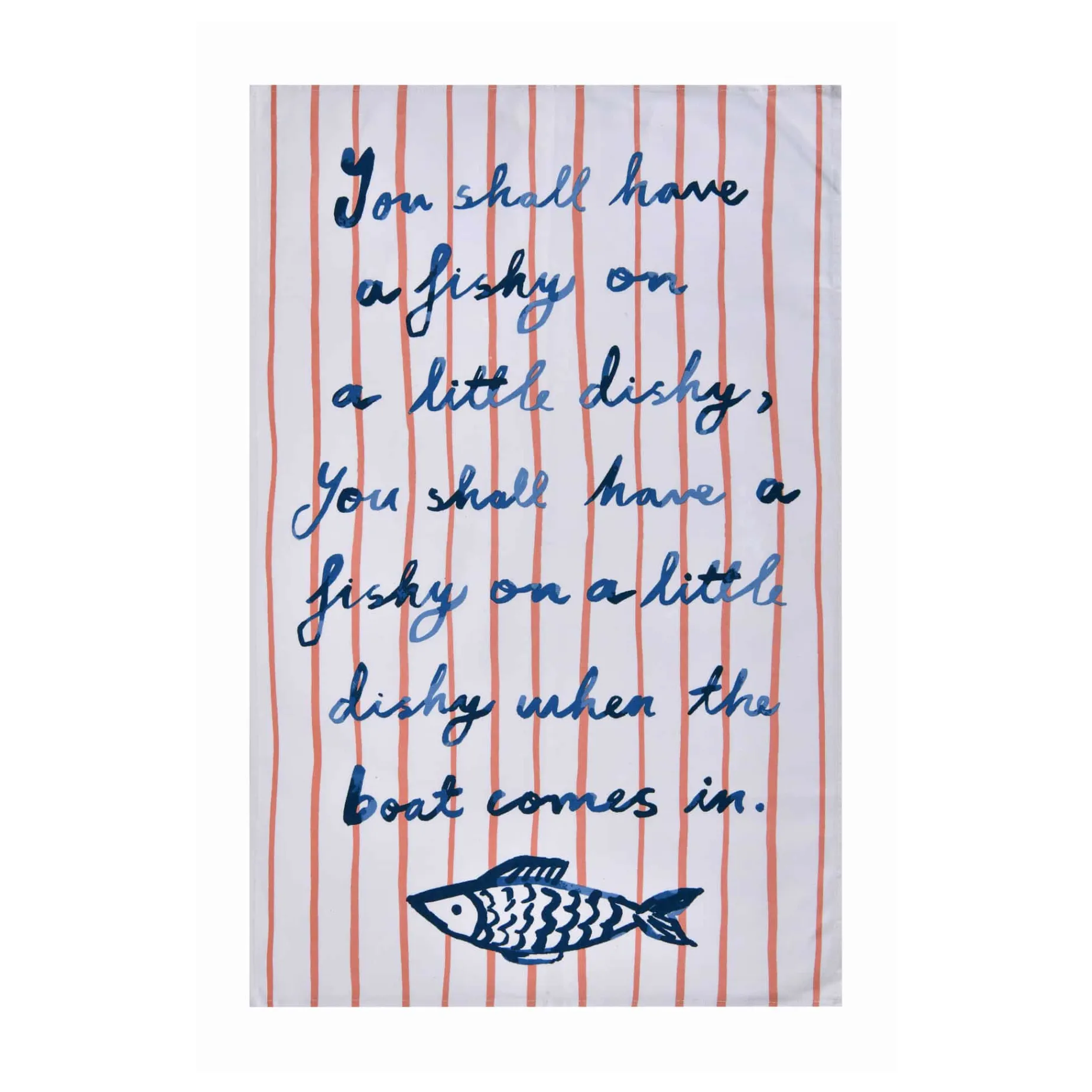 Catch of the Day Stripe Tea Towel