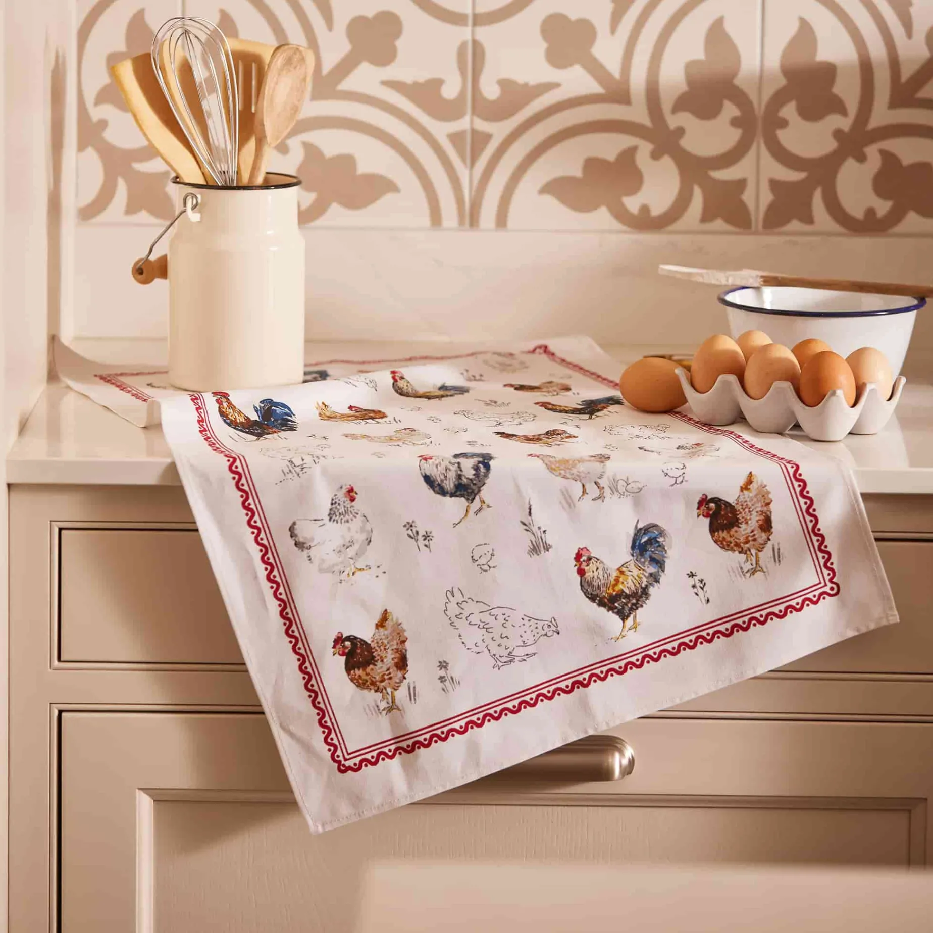 Farm Birds Cotton Tea Towel
