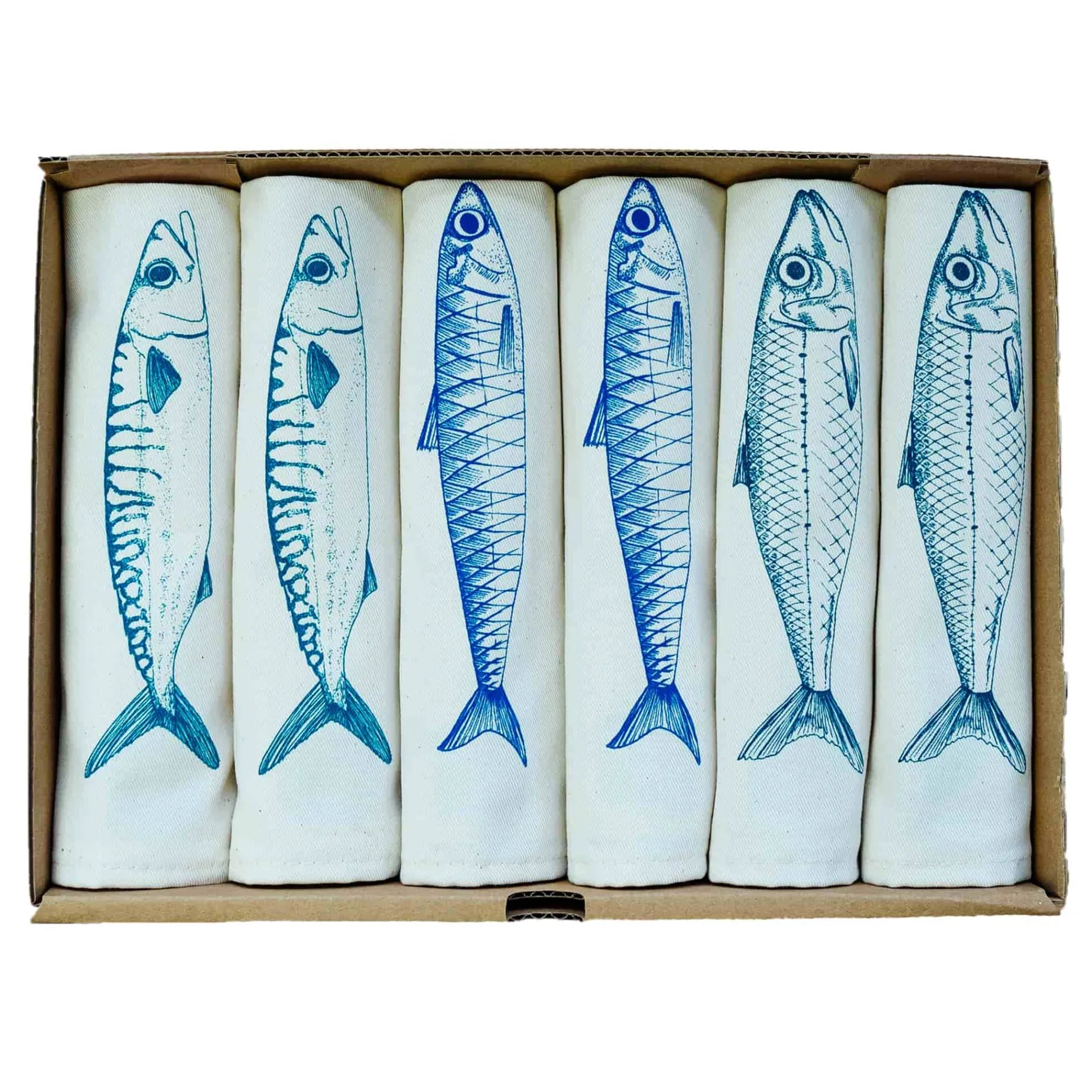 Lottie Day Sardine Design Napkins Box of 6