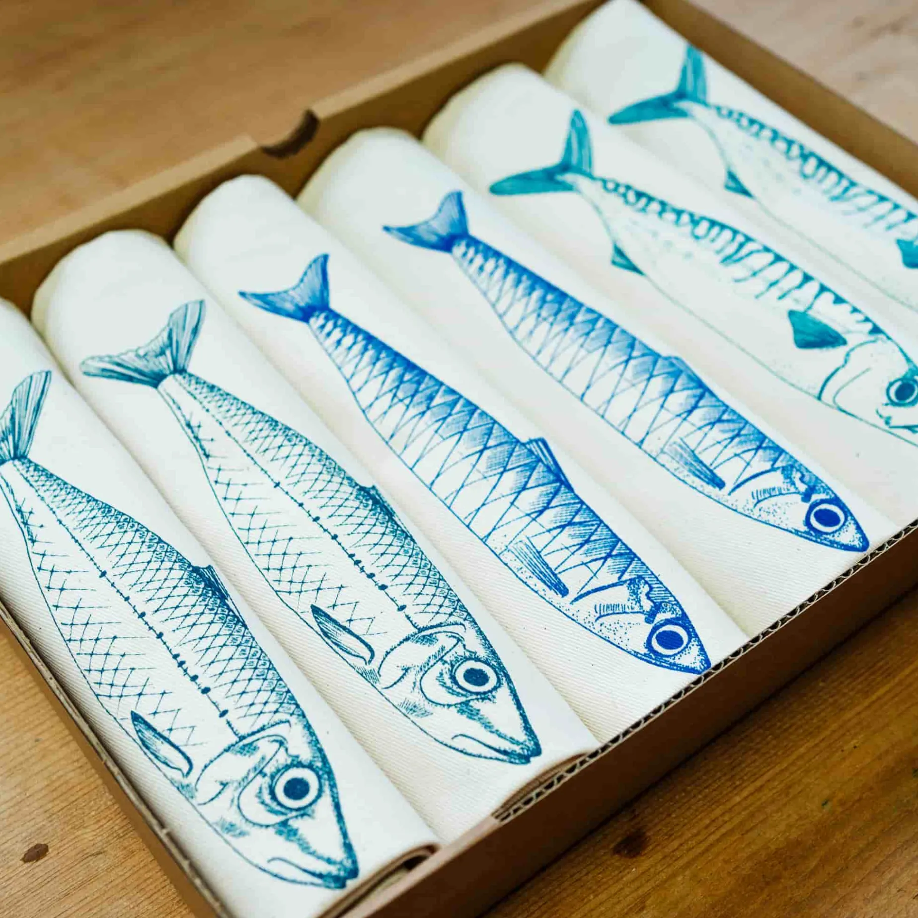 Lottie Day Sardine Design Napkins Box of 6