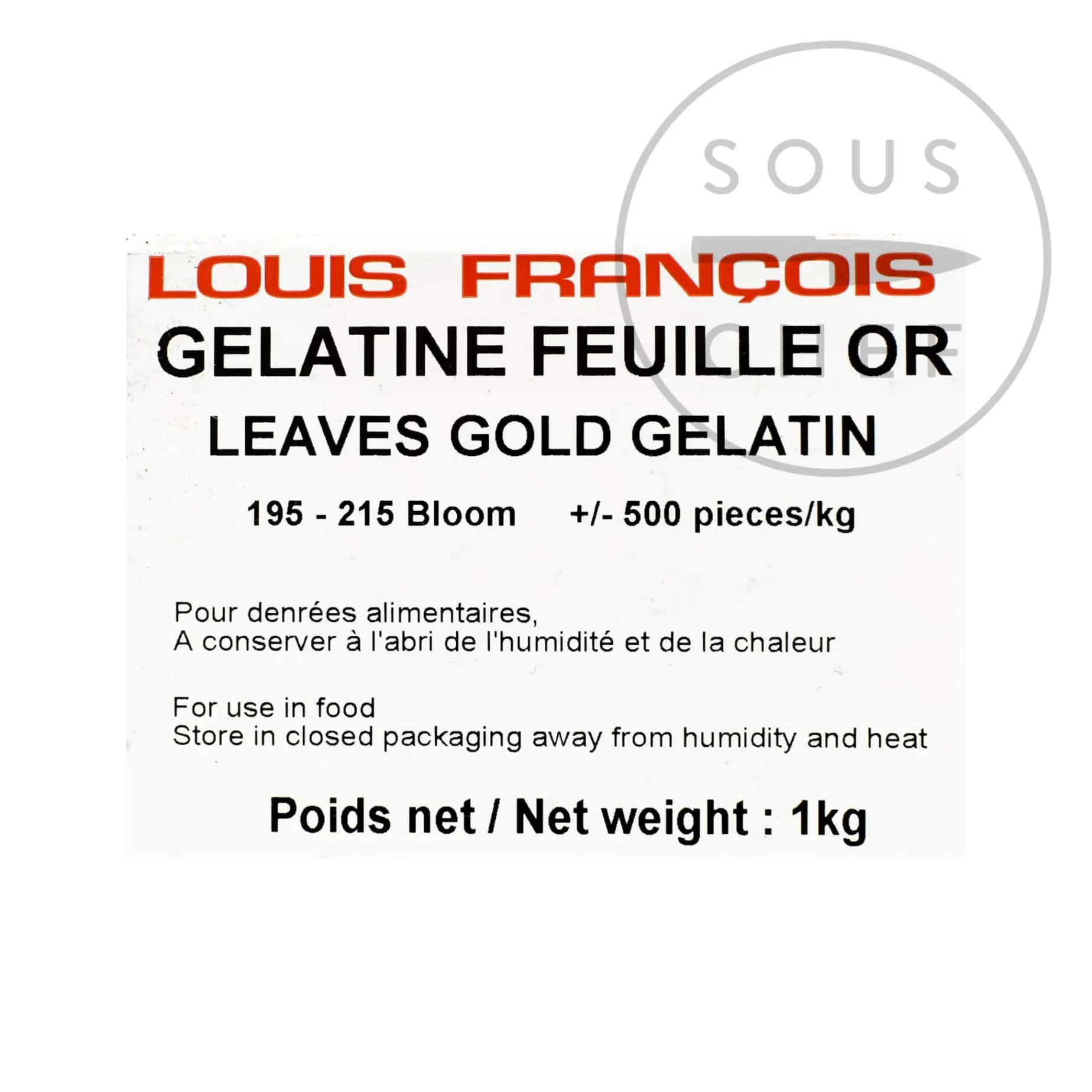 Louis Francois Gelatine Sheets, 1kg