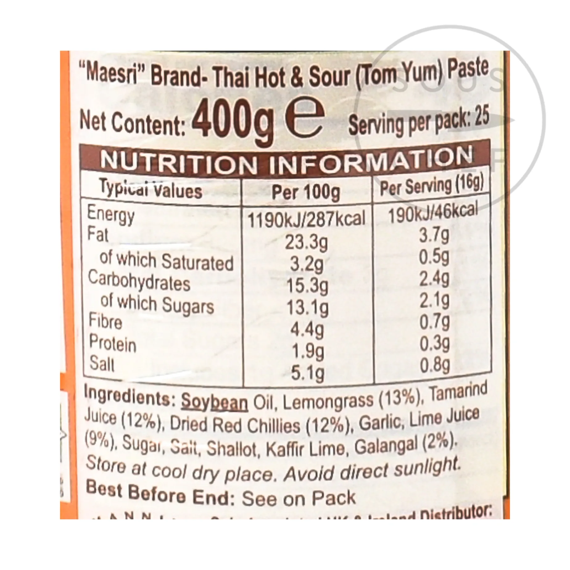 Mae Sri Tom Yum Paste, 400g