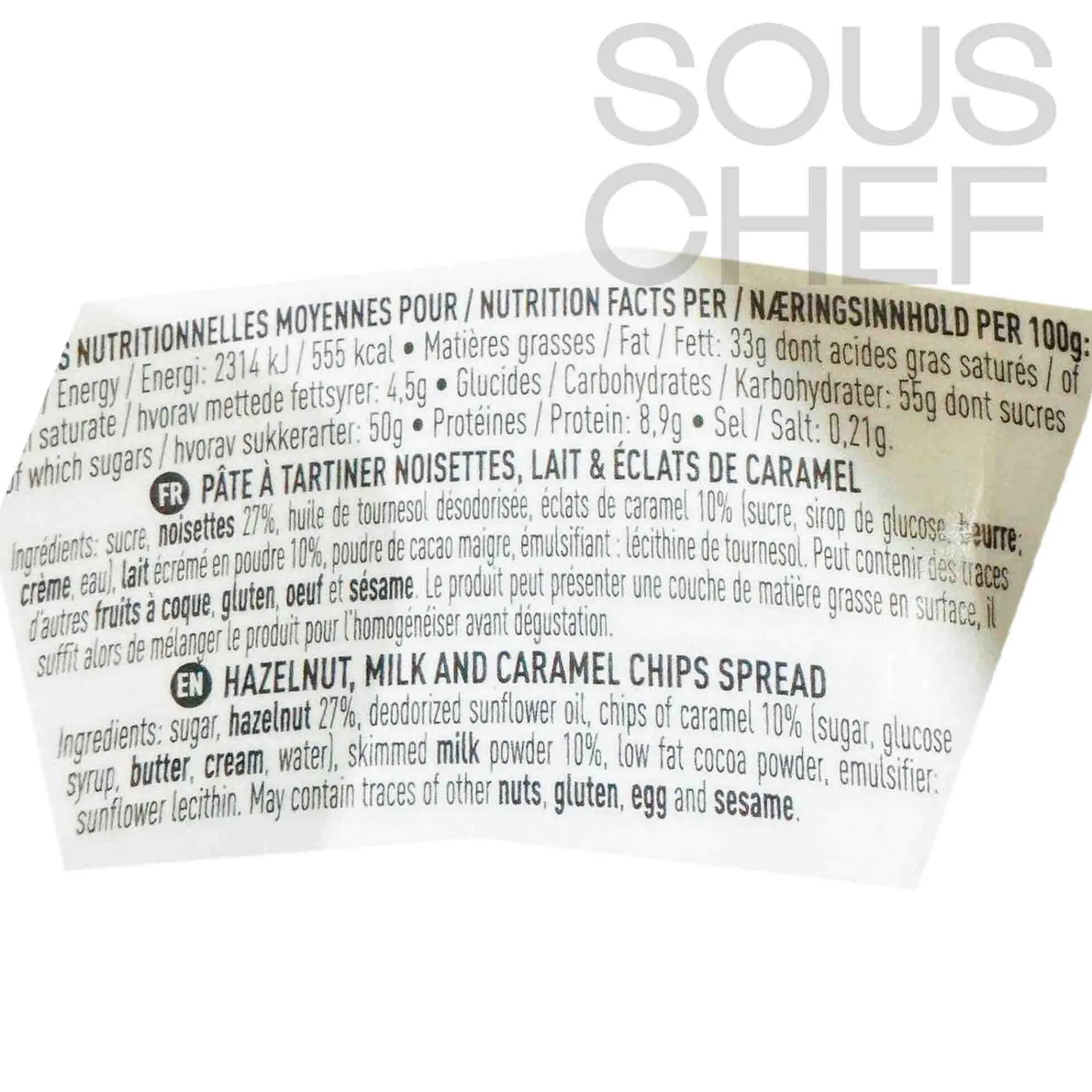 Maison Bremond Hazelnut, Milk And Salted Butter Caramel Chip Spread 220g