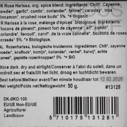 Mill & Mortar Organic Rose Harissa Spice Blend, 50g
