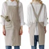 Natural Crossback Linen Apron