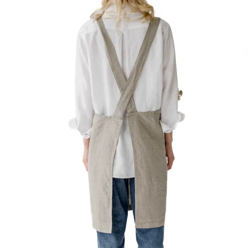 Natural Crossback Linen Apron