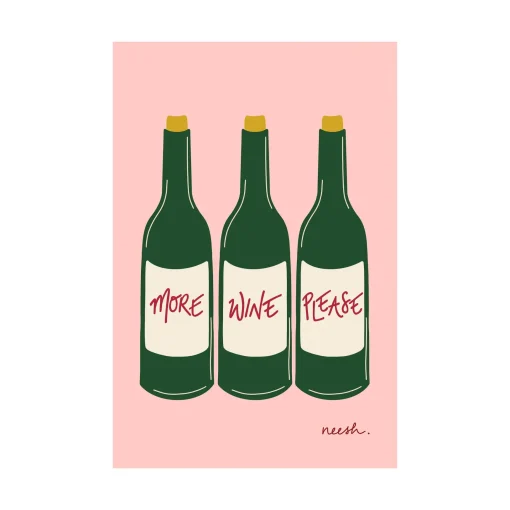 Neesh Home More Wine Please Tea Towel