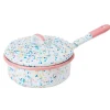Pink Dot Enamel Saute Pan with Lid, 16cm