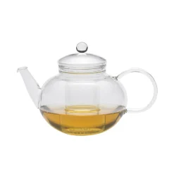 Round Glass Teapot & Strainer 1.2 litres