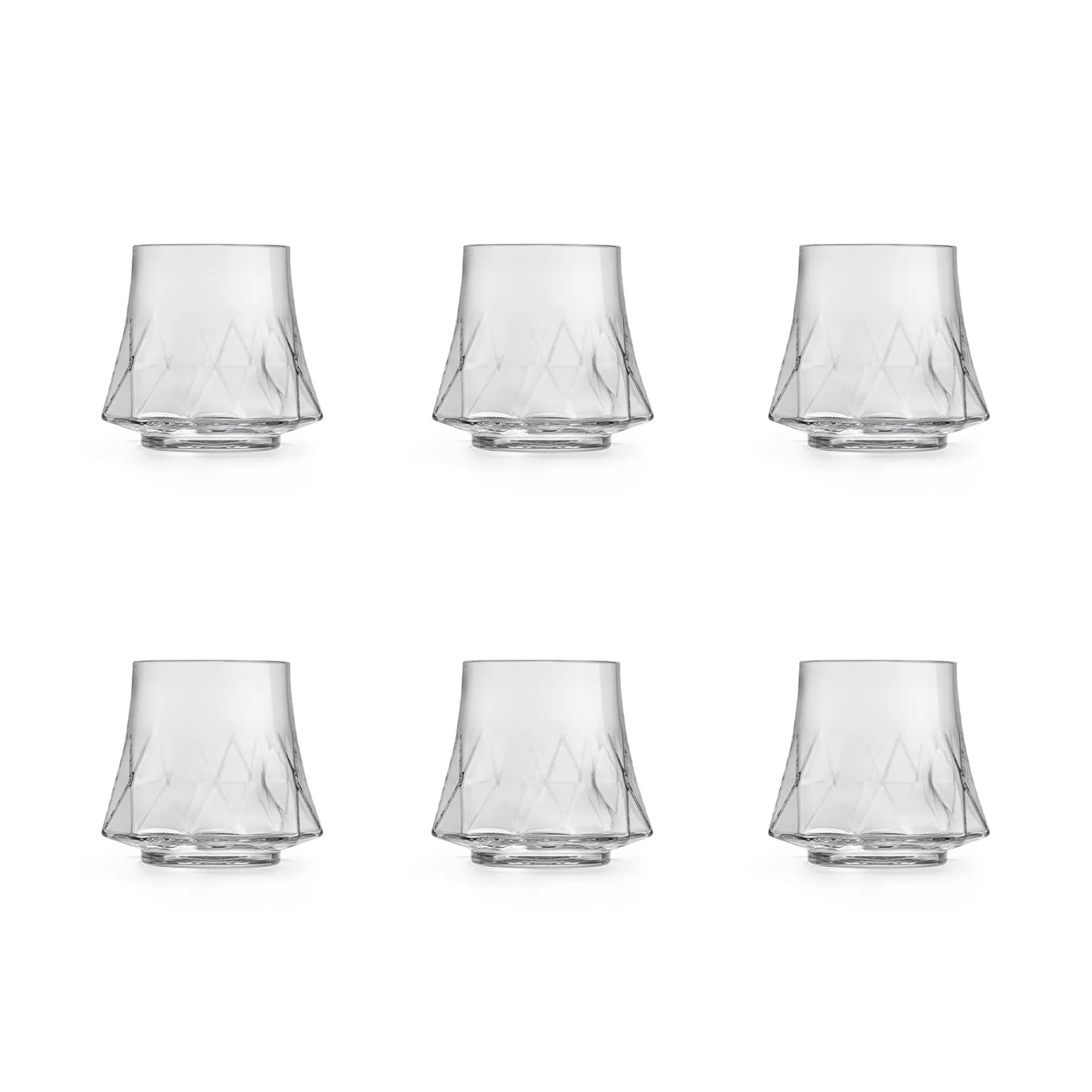 Set of 6 Geometric Tumblers, 290ml