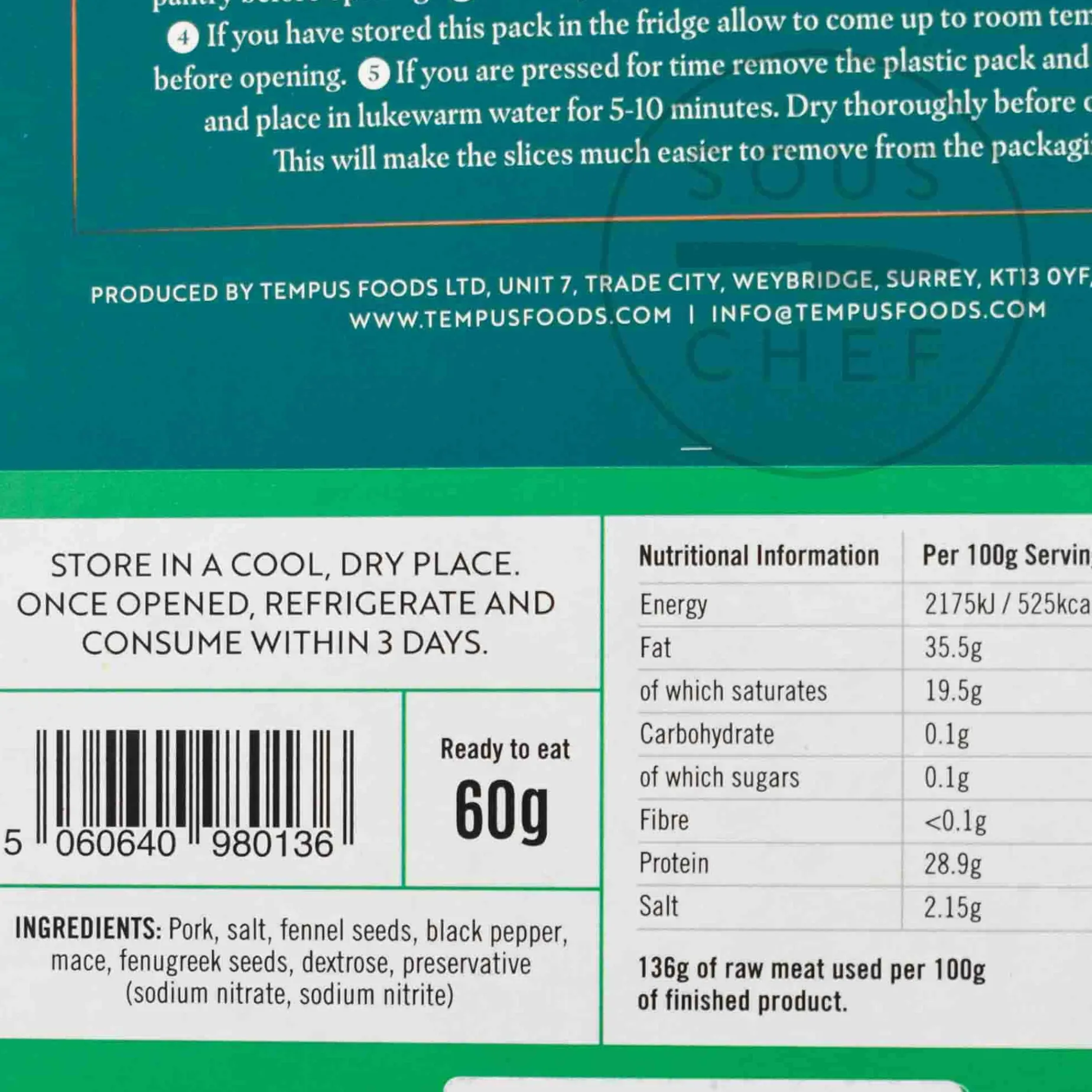 Tempus Achari Spiced Salami, 60g