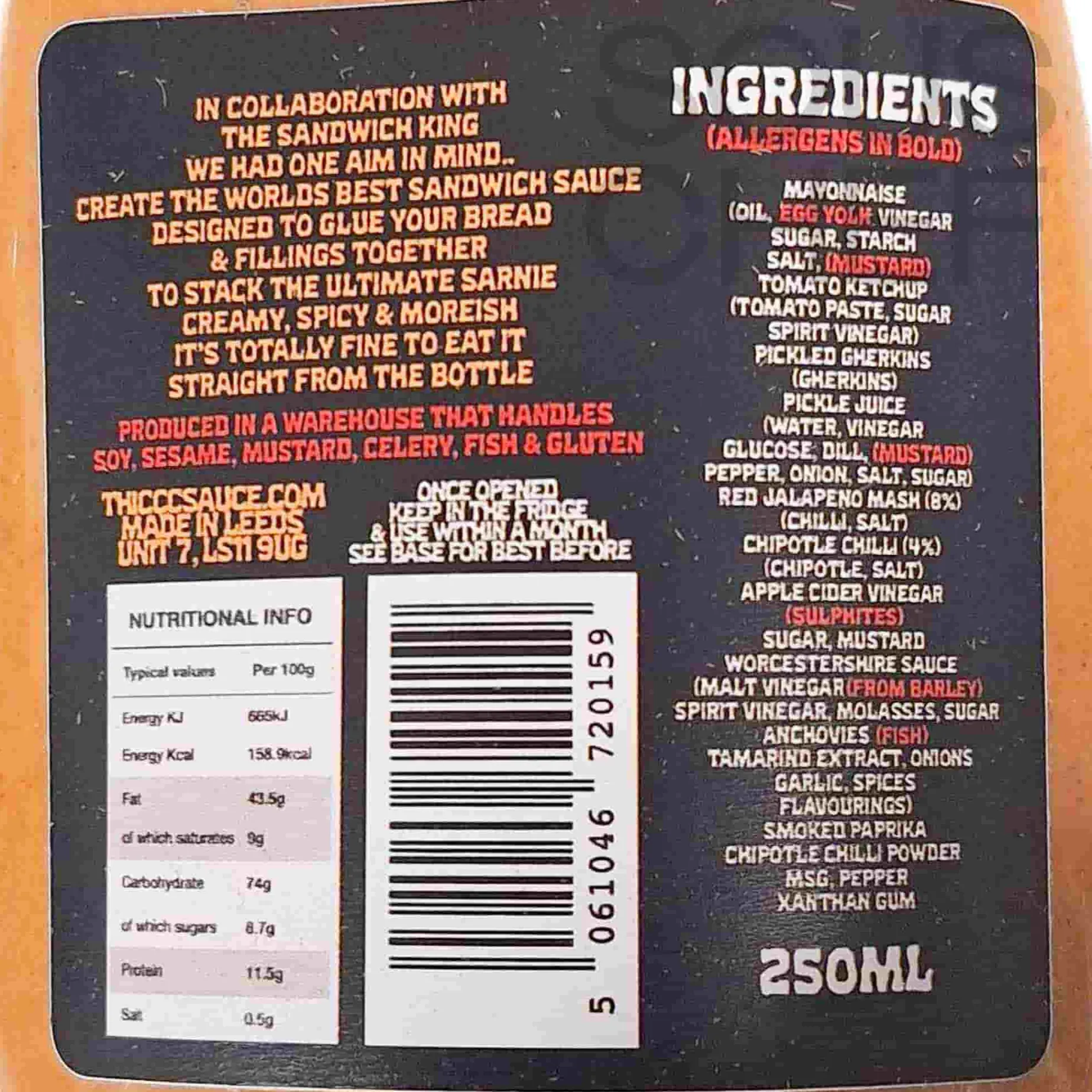 Thiccc Sauce Sandwich Glue Ultimate Sandwich Sauce, 250ml