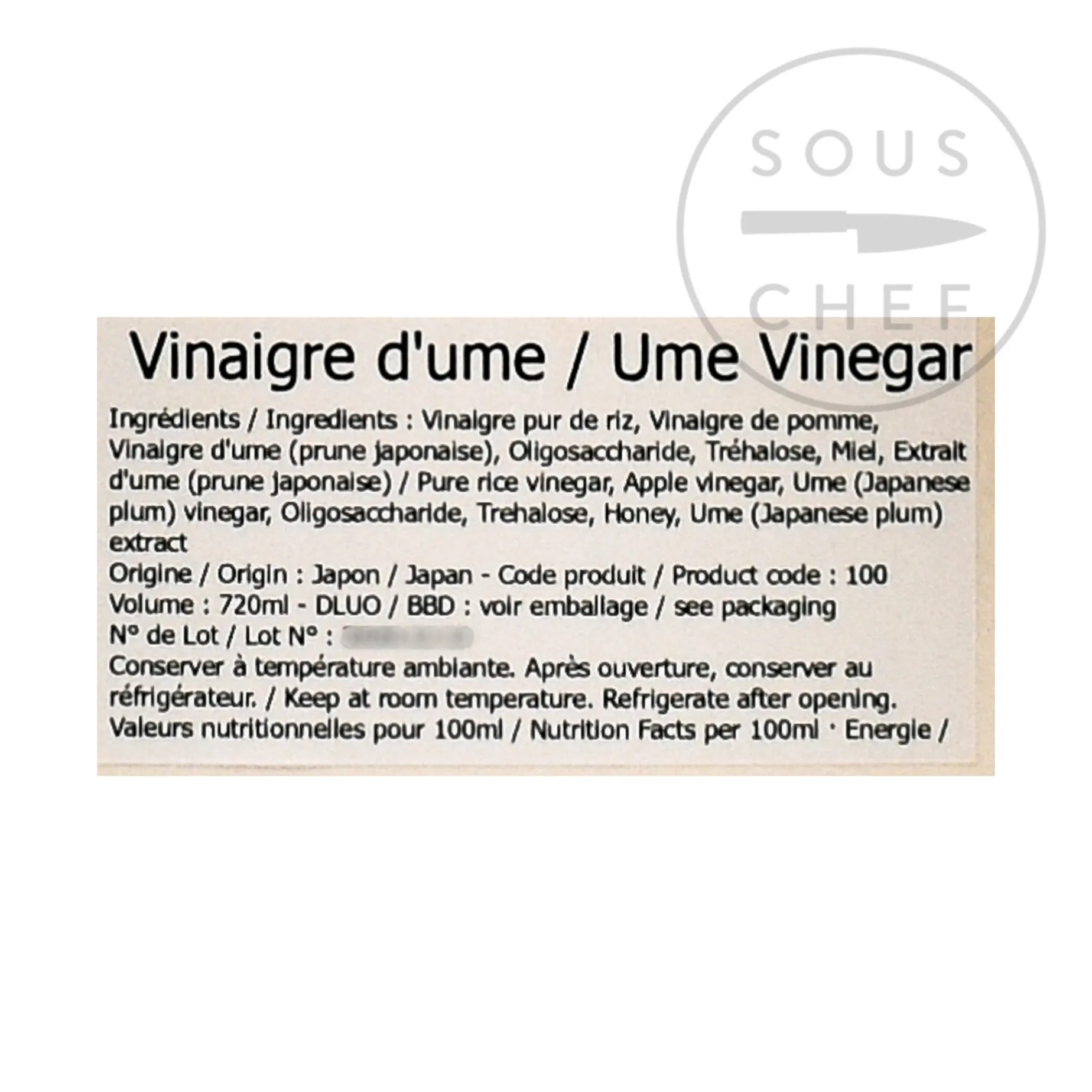 Ume Drinking Vinegar, 720ml